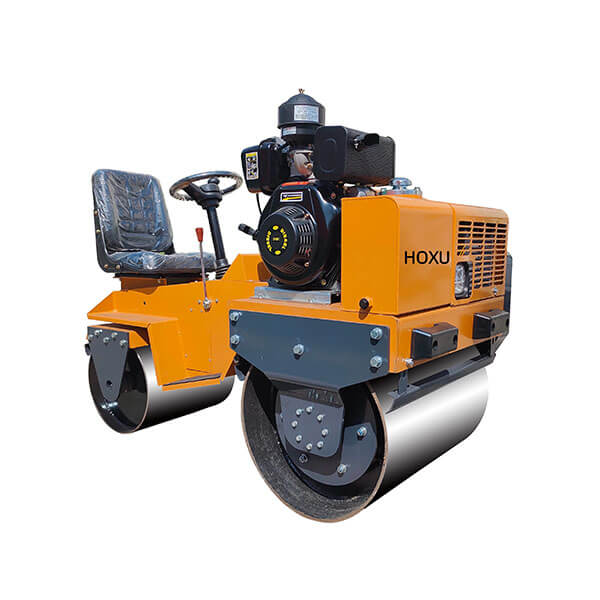 Walk behind double drum vibratory road roller