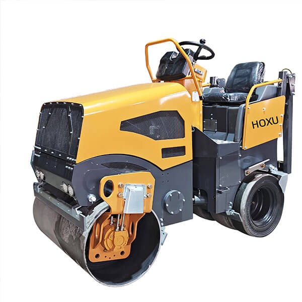 Articulated double drum vibratory road roller