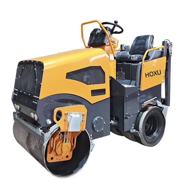 Articulated double drum vibratory road roller