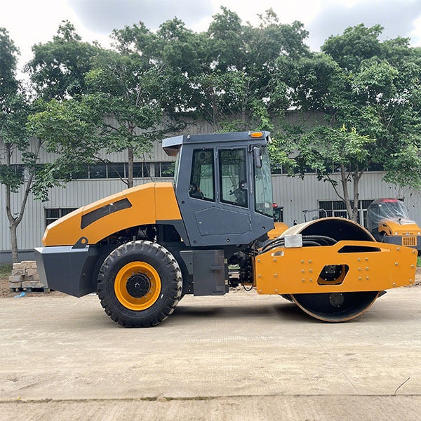 Front steel and rear tire ride on road roller