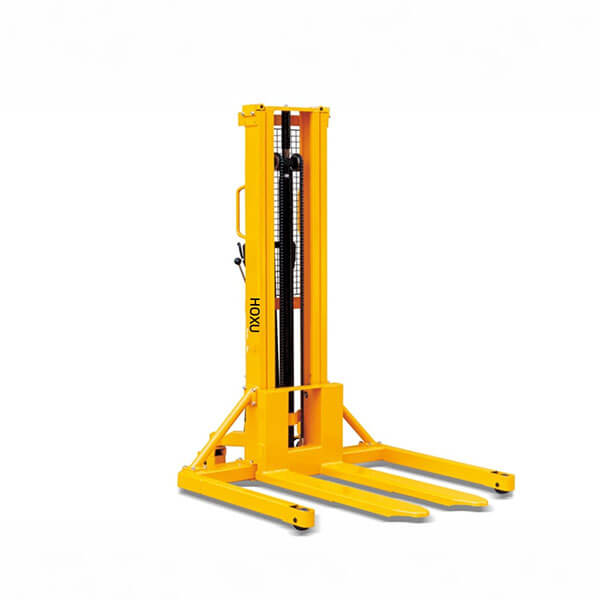 Wide leg manual stacker