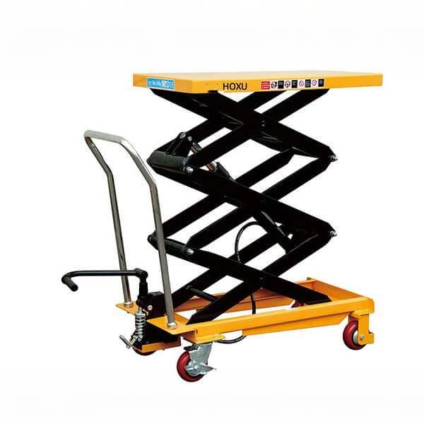 Triple scissor manual platform truck