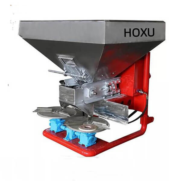 Back-mounted stainless fertilizer spreader