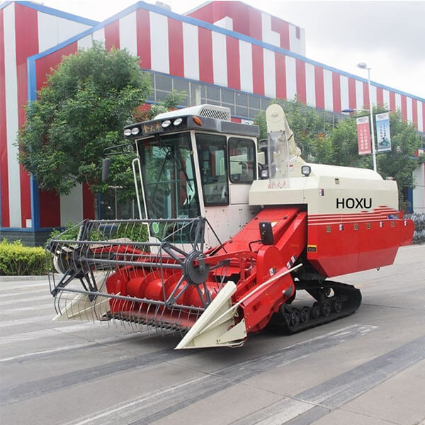 Self-propelled crawler rice combine harvester
