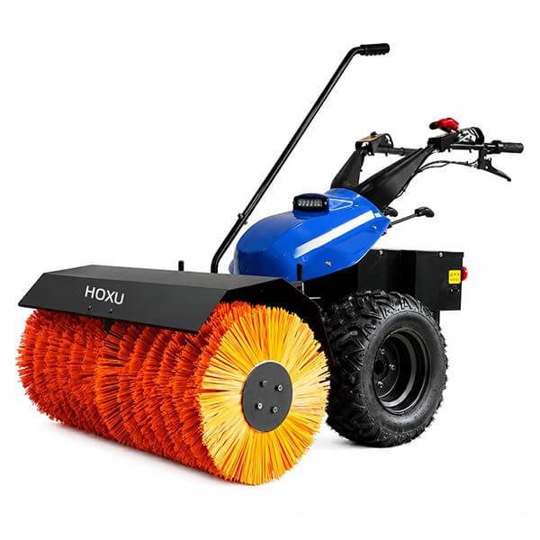 Electric all-gear walk-behind snow sweeper/thrower/plow