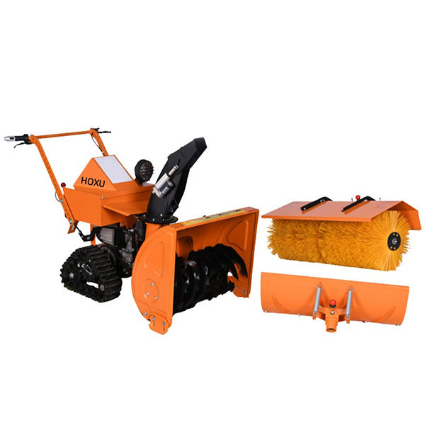 Electric crawler walk-behind snow sweeper/thrower/plow